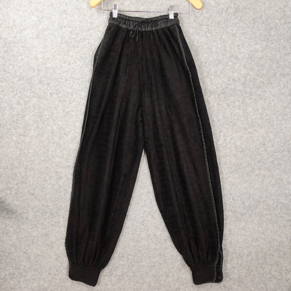 Y2K Black Harem Jogger Pants Women XS Steampunk Victorian RONNY KOBO 21x29